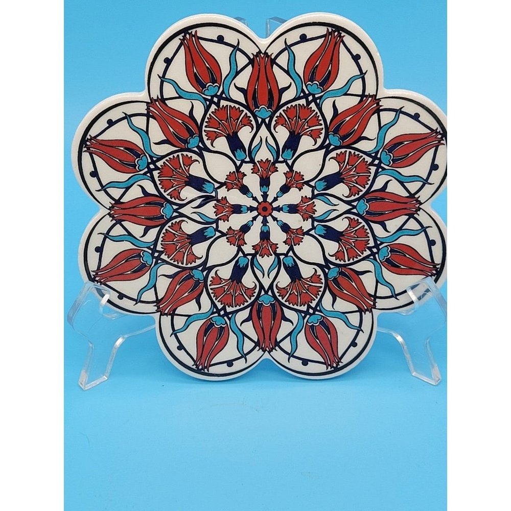 Vintage Ceramic Trivet Made in Turkey